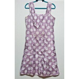 Dana kay dress polka dots lavender white sleeveless Size 10 fit flare sheath EUC